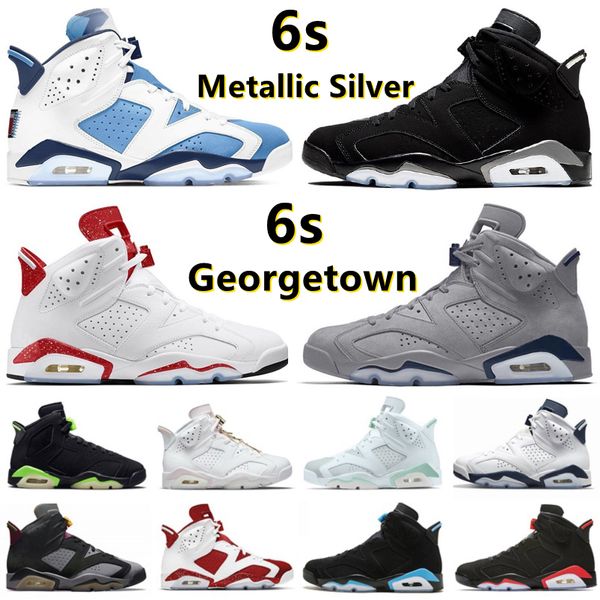 

jumpman 6 6s mens basketball shoes metallic silver georgetown unc red oreo mint foam electric green midnight bordeaux carmine infrared men