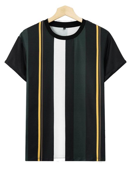 

men color-block crew neck tee 39sf#, White;black