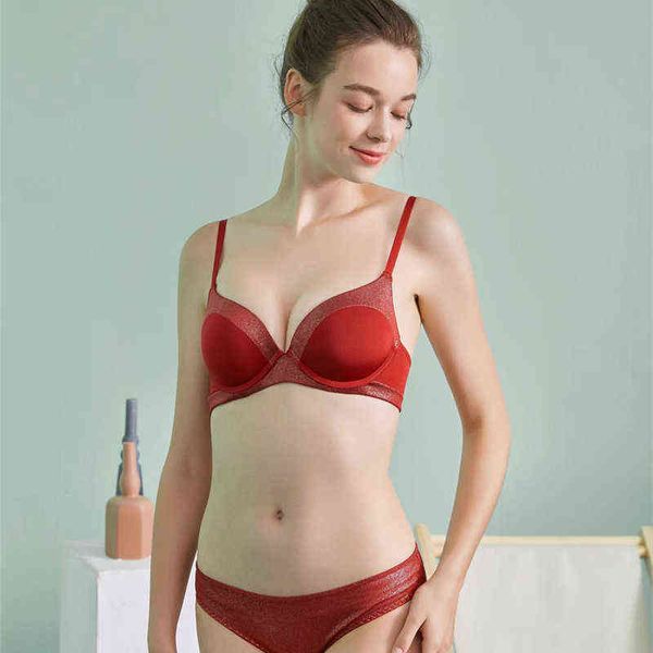 

girls bra set new arrival push up underwear set for women b c cup 70-85 thin cup bras for girls brace bralettes l220726, Red;black