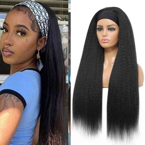 

nxy wigs wig new chemical fiber yaki headgear various sizes and colors ice ribbon wig220624, Black