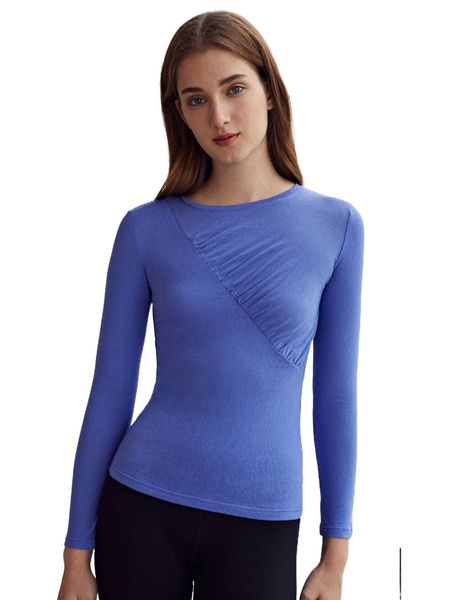 

motf premium viscose gathered t-shirt n0hm#, White