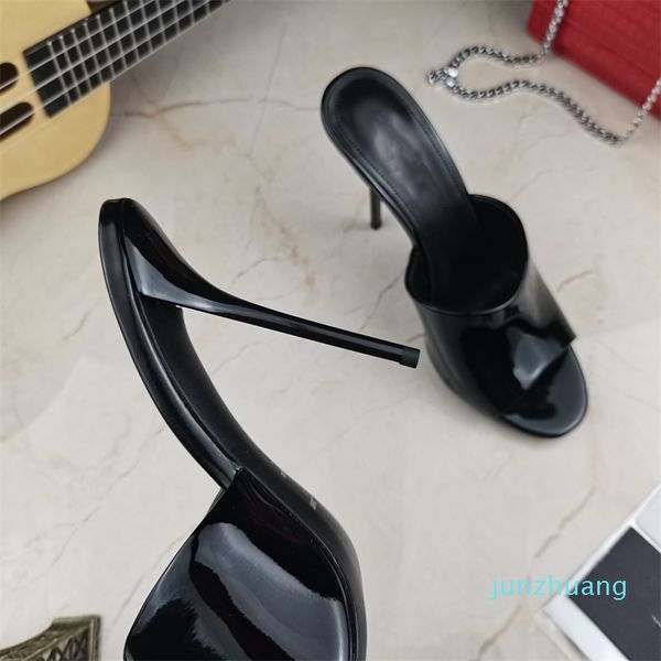 

designer women alphabet heels sandals leather summer slippers high heel red shoes luxury letter, Black