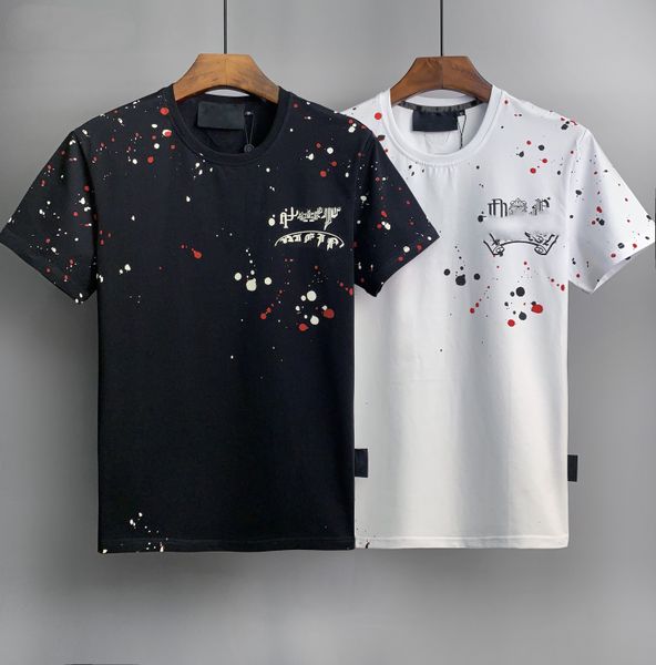 

luxury casual mens t shirt new wear designer short sleeve 100% cotton wholesale black and white size 10, White;black