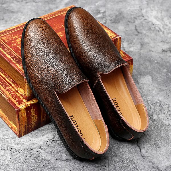 

men loafers shoes lightweight fashion boat footwear man brand leather moccasins italian shoes men comfy casual shoes elegantes, Black