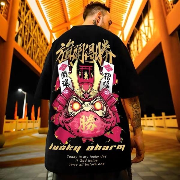 

zazomde summer fashion oversized tees short sleeved cotton t-shirt men loose cartoon anime t shirts casual streetwear men 220706, White;black