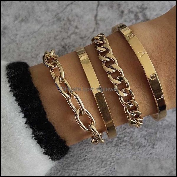 

bangle bracelets jewelry fashion gold set for women lovers party n2103086 drop delivery 2021 nef3d, Black