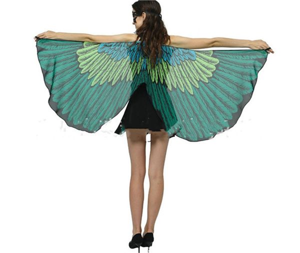 

bird wings capes wrap women premium butterfly shawls fairy ladies cape nymph pixie costume accessory white black coffee rainbow, Red;brown