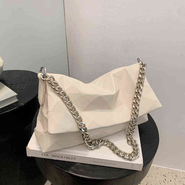 

small folding street luxury chain geometric armpit bag female summer messenger foreign style single shoulder rhombic 220509