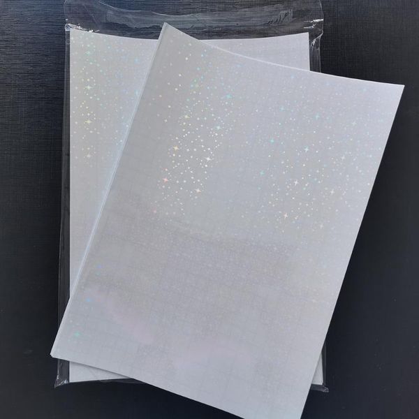 Enrole de presente holográfico pequeno cinco estrelas folha fita adesiva traseira laminada em papel plástico 50 folhas 210 x 297 mm pacote diy color cartgift