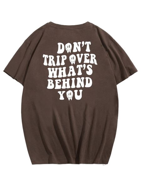 

romwe guys slogan graphic tee l8rs#, White;black
