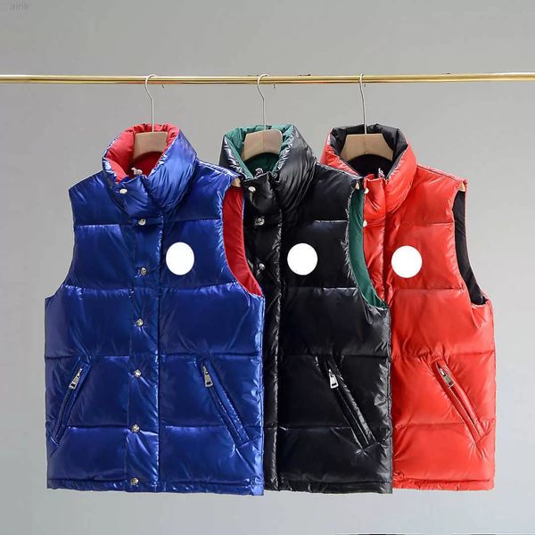 

designer france maya mens down vests stand collar embrodered brand letter bandge style womens downs vest warm outerwear, Black;white