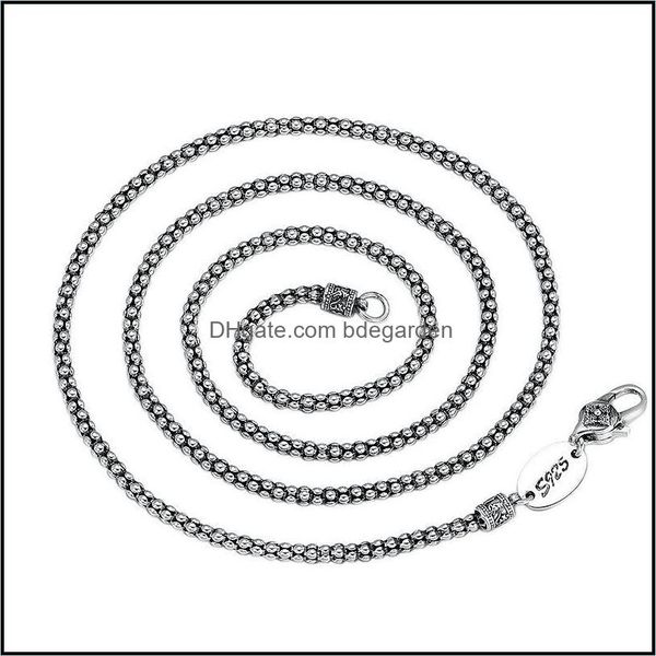 

chains necklaces pendants jewelry real sier necklace men women 925 corn male long chain retro pendant drop delivery dh5nf, Silver