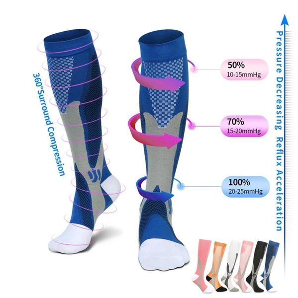 

compression stockings golf sport socks medical nursing stocking prevent varicose veins sock fit for rugby socks, Black