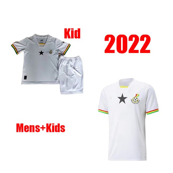 

2022 kudus ghana soccer jerseys home away third mens kid kit thomas schlupp j. ayew football shirt short sleeve uniform, Black;yellow