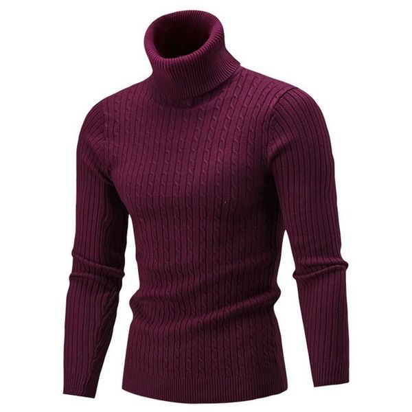 Felpe con cappuccio da uomo Felpe Collo alto Abbigliamento Pullover Spessa Maglione caldo Maglione manica Torsione invernale Uomo Slim Long Swea