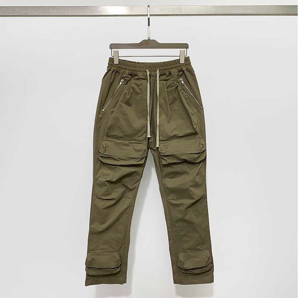 

men's pants 22 autumn and winter new european and american fashion brand niche high street culture multi pocket functional work clothes, Black