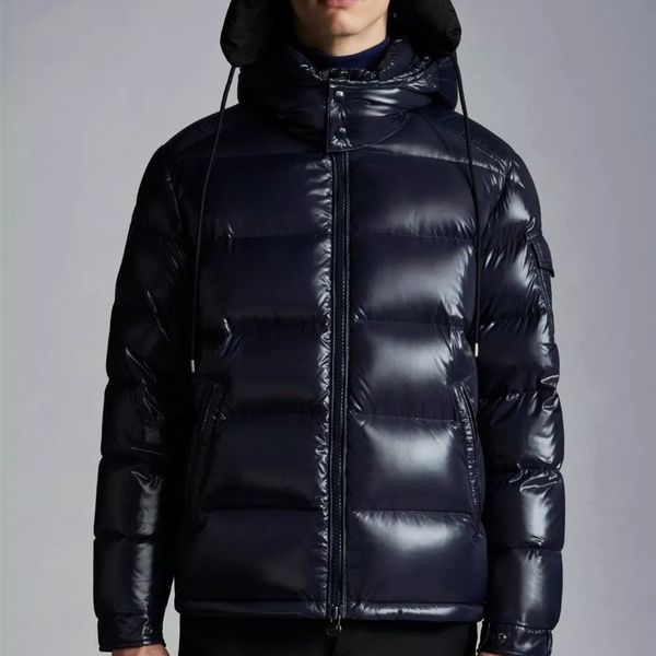 

luxury designers monclair men's short down jackets parkas quilted nylon 90% down 10% feather classic casual sport size m xxxl night blu, Black