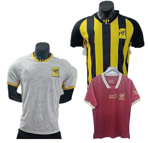 

22 23 soccer jersey al lttihad shirt romarinho yellow and white away home 90 camara haroune 70 jersey, Black;yellow