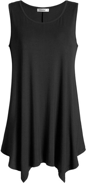 

women's flowing tunic tank sleeveless loose shirt 35xx#, White