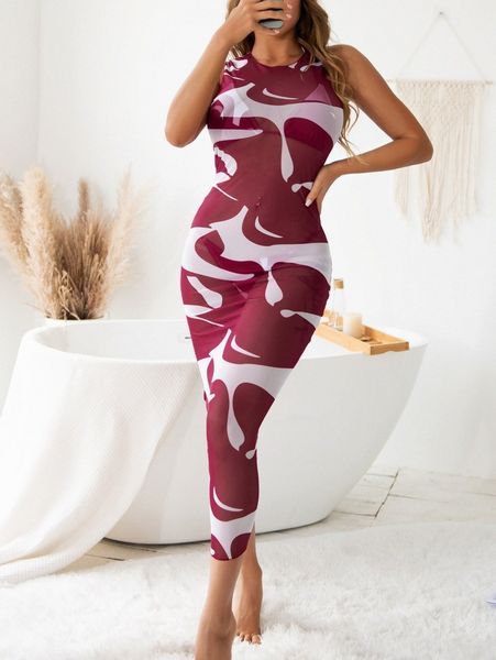 

allover print bikini swimsuit with cover up o5zv#, White;black