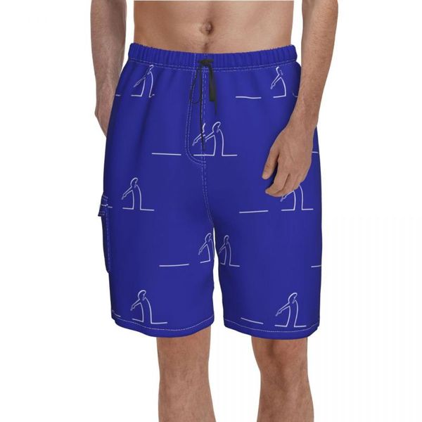 Shorts masculinos Linea Mão Programa de TV Funny Beach Swimming Trunks Men Polyster Men Swim Trunksmen's