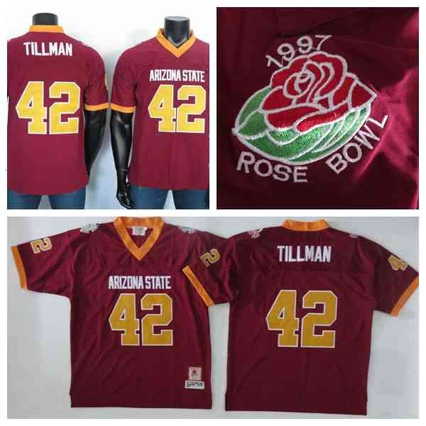 

college football jersey stitched pat tillman 42 jersey 2019 rare arizona state sun devils jerseys red, Black