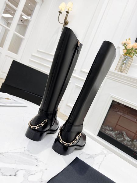 

martin booties boot designer boots sneake real genuine leather chain middle heel comfortable logo thigh-high fashionable silk sheepskin lini, Black