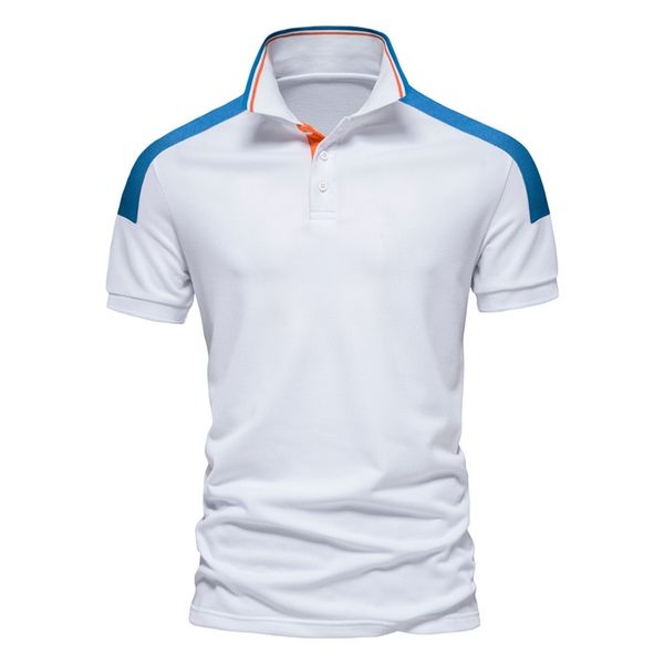 

aiopeson anti pilling polo shirts for men fashion simple casual mens polos short sleeve man designer clothes 220606, White;black