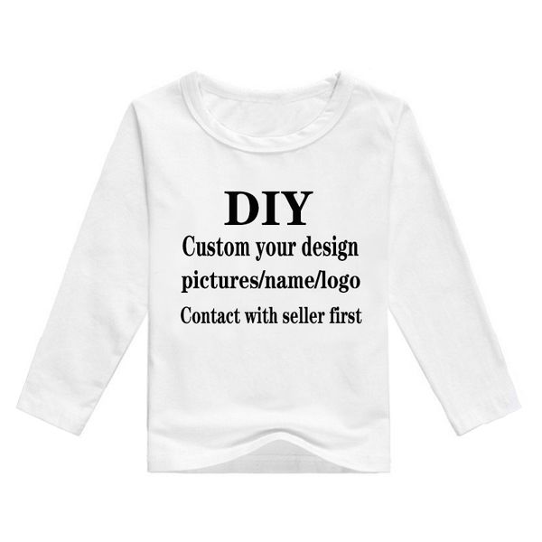 Crianças de manga longa Crianças Baby Custom Sua própria camiseta de design meninas meninas DIY Clothes Contato com o vendedor primeiro 220616
