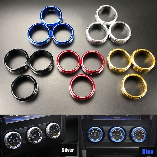 

3pcs/set car styling ac adjustment knob decorative ring for subaru forester impreza xv crosstrek wrx levorg auto accessories
