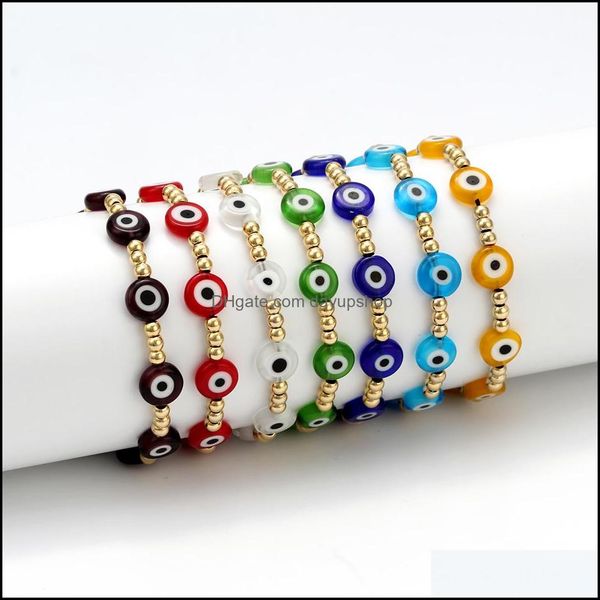 Braccialetti con ciondoli Gioielli Bracciale turco Evil Eye Donna Estate Pseras Mujer Moda Mticolor impilabile Ro Dhzek