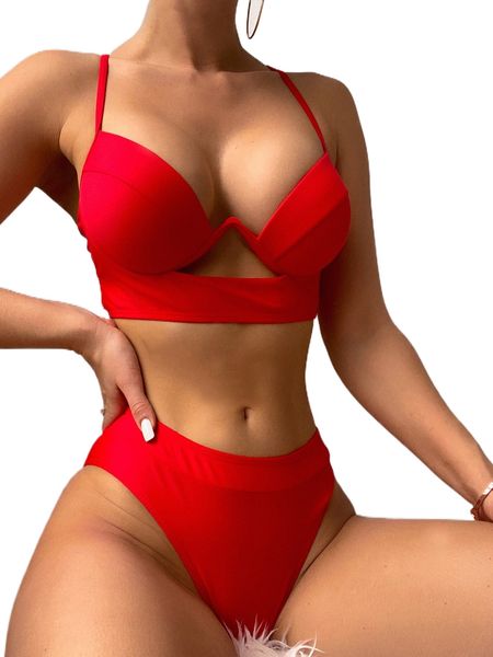 

cut-out push up bikini swimsuit m4n2#, White;black