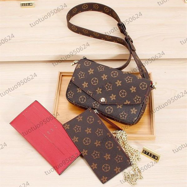 

2022 designer bag 3 piece women mini bags handtasche shoulder bag womens crossbody leather louiseitys viutonitys 281h