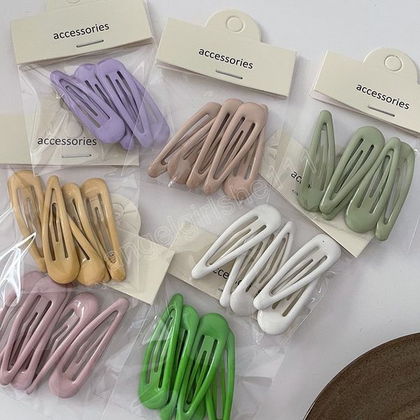 

5 pcs/bag cute solid color simple waterdrop shape diy hair accessories headwear kids girls lovely bb hair clips hairpins, Slivery;white