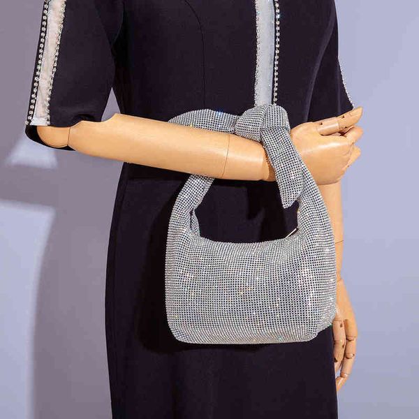 

evening bag button handle rhinestone clutch bag for women 2022 crystal dres wedding purse and handbag luxury designer 220622