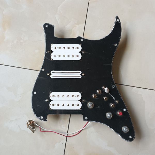 Yükseltilmiş Yüklü HSH Pickguard Pickups Set Multicsions Switch Set Beyaz Humbucker Pickups Kablolama ST Guitar 20 Stil Kombinasyonları İçin Uygun