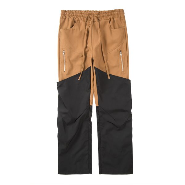 Calça carga cargo masculina high street perna macacão de moda calça de retalhos de retalhos