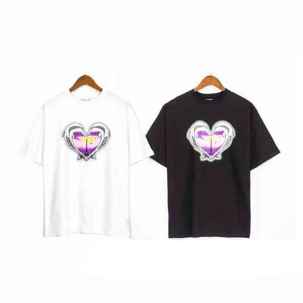 

correct version legal tide brand weitemeng events tower dolphin love print men's and women's short sleeve t-shirt, White;black