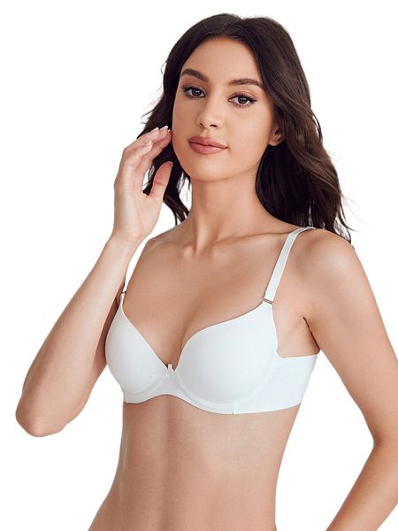 

microfiber solid underwire push up bra o8mx#, Black;red