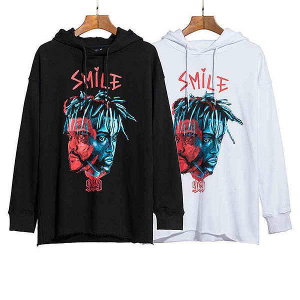 

hip trendy hop character print loose casual men's and women's hoodie, Black