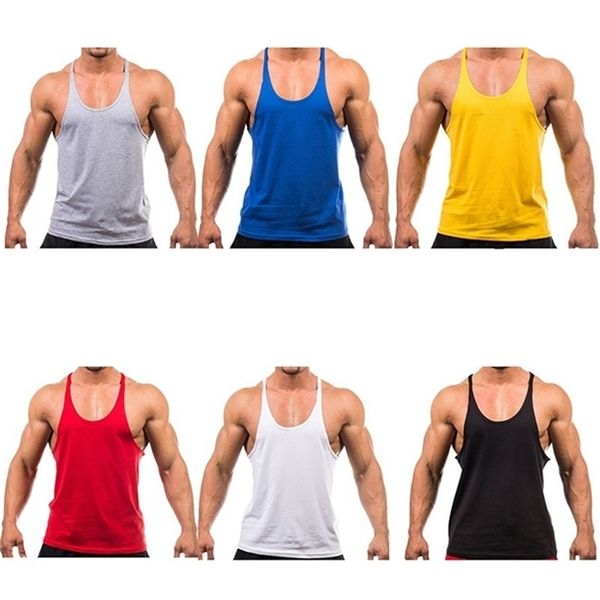 Stil Jogger Gym Singlet Training Bodybuilding Tank Top Weste Hemd Ärmellose Fitness Baumwolle Für Männer Großhandel 220624