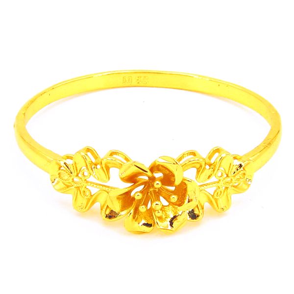 

flower shaped women bangle fashion bracelet for girl 18k yellow gold filled classic wedding party birthday gift can open, Black