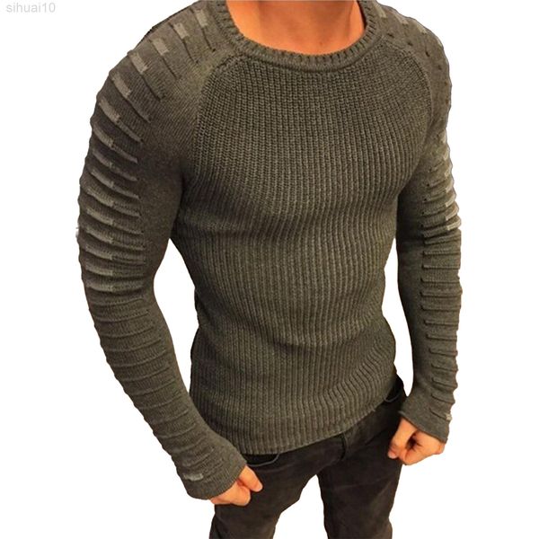

2022 long sleeve sweater men casual o-neck solid sweater spring autumn slim fit knitted male fashion wool sweaters streetwear l220801, White;black
