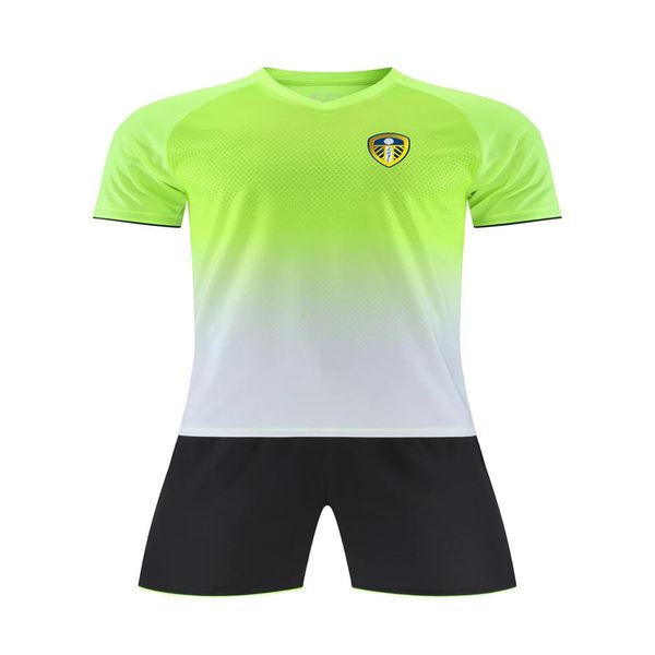 

leeds united f.c. men's tracksuits summer short sleeve football training suit jogging breathable t-shirt fan shirt259q, Gray