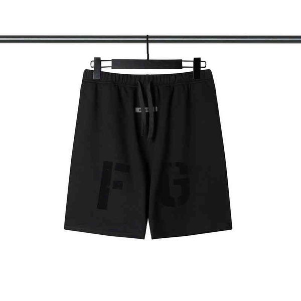 

men's pants fog season 7 main line fg flocking printed men's and women's high street loose casual sports shorts lc00, Black
