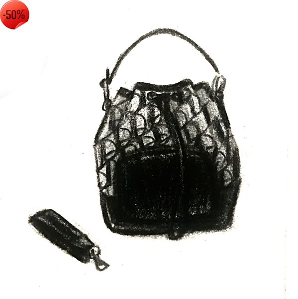 

the factory directly women's dijia shoulder embroidery bucket 2022 new drawstring msenger bag french texture