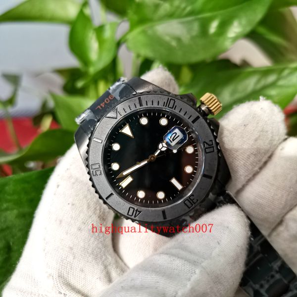 

u factory automatic mens watch eta 2813 movement black dial 40mm 116610 new version metal watches for men mechanical watches, Slivery;brown