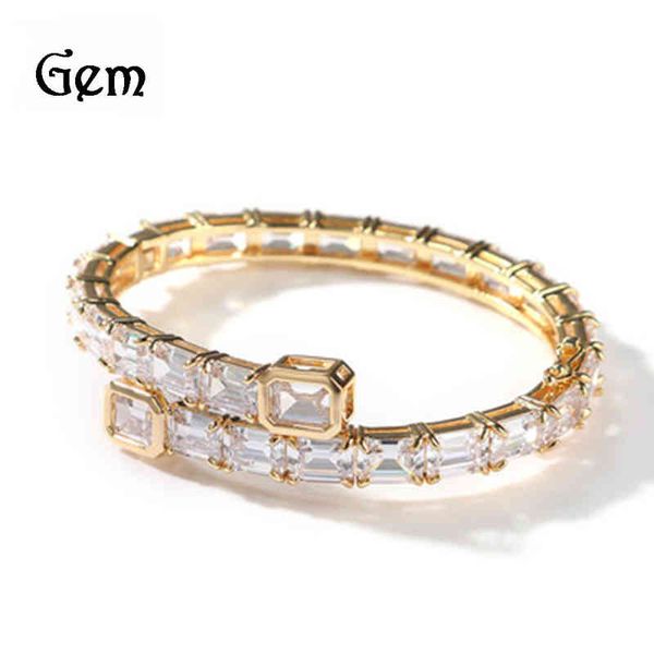 

simple multicolor hip hop men's full diamond fashion single zircon trendy couple bracelet new products, Silver