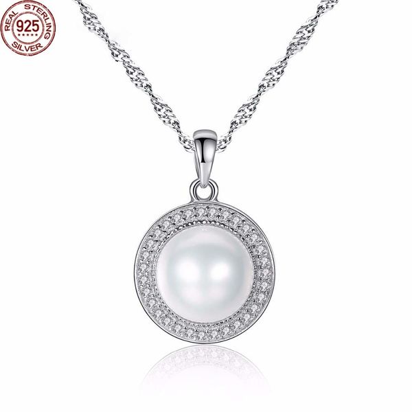 

2022 babiqu 925 silver chain pendant necklace for women 9-9.5mm flawless natural