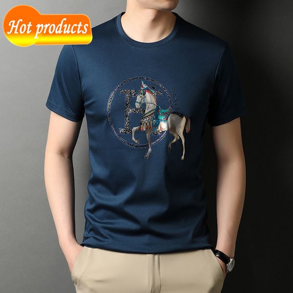 

factory direct selling tide brand clothes wholesale short sleeve t-shirt men's summer half bottomed casual sweatshirt, White;black